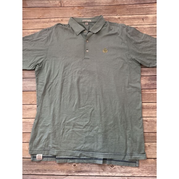 Peter Millar Shirt Mens XL Spring Valley Country Club SC Green Stripe Golf Polo - Picture 1 of 6